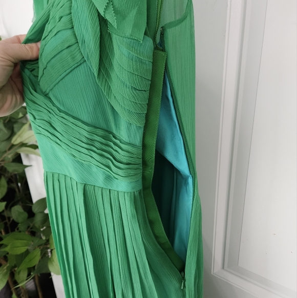 Elegant Green Pleated Dress - Picture 7 of 7